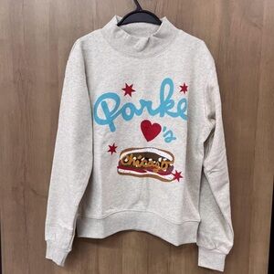 Chicago Hot Dog Parke Graphic Mock Neck Sweatshirt – Heather Grey